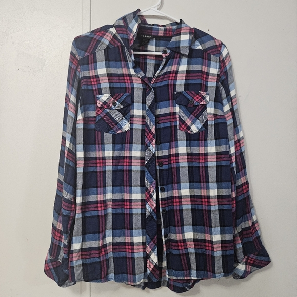 Torrid 00 Womens Plaid Button Down Shirt! - Picture 1 of 4